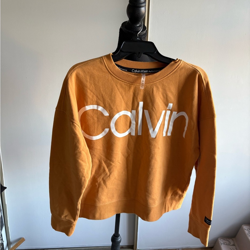 Calvin Klein Performance Women's Bold Orange Crew Neck Sweater
